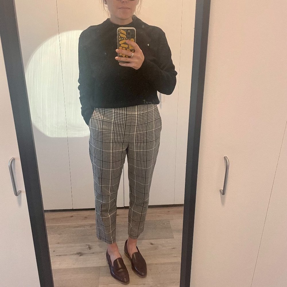 Aritzia Babaton Conan Pant — Black and White Plaid